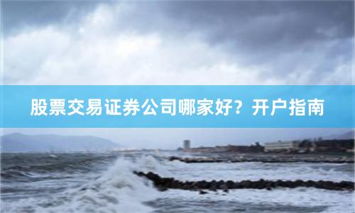 股票交易证券公司哪家好？开户指南